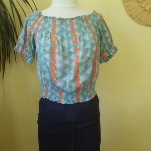 Feather Bone peasant blouse (Anthropologie)